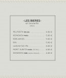 Menu E-Motion - Les bières 