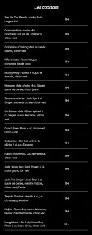 Menu L'Efferves'Sens - Les cocktails