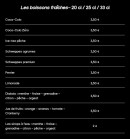 Menu L'Efferves'Sens - Les boissons fraiches