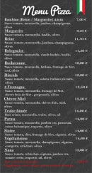 Menu Nunabar - Les pizzas