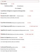 Menu Les Terrasses - Les viandes