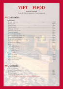 Carte et menu de Viet Food à Scionzier — Les entrées et soupes