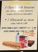 Carte et menu de Boulangerie Aux Castelblangeois à Paris 1 — La formule jaune