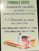 Carte et menu de Boulangerie Aux Castelblangeois à Paris 1 — La formule verte