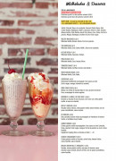 Menu Happy Diner - Les milkshakes et desserts