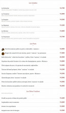 Menu L'Amazonial - Les salades, plats et pâtes