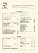 Menu Le Pain Quotidien - Le petit dejeuner et boissons