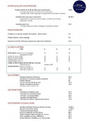 Carte et menu de Le Zinc de Clovis à Paris 1 — Les entrées, crustacées, ...