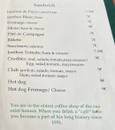 Menu Maison Teissedre - Les sandwichs