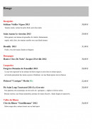 Menu Saveurs Veget' Halles - Les vins