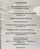 Menu Villalys - Carte des plats