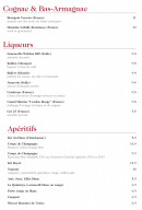 Menu Zimmer - Les cognacs, bas-armagnac, apéritifs et liqueurs