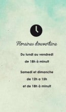 Menu Chez Holly - L'horaire