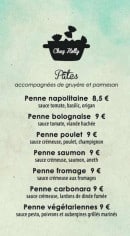 Menu Chez Holly - Les pates