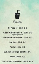 Menu Chez Holly - Les boissons