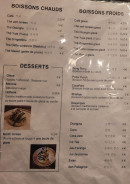 Menu Goui - Les boissons et desserts