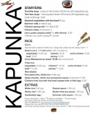 Menu Kapunka - Les starters, riz, ...