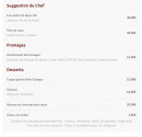 Menu La Belle Epoque - Les suggestions, fromages et desserts