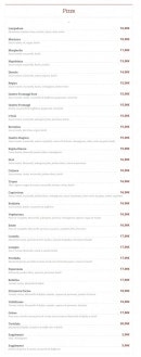 Carte et menu de O'scià Pizzeria Napoletana à Paris 2 — Pizzas