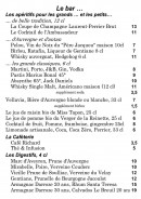 Menu Ambassade d'Auvergne - Les apéritifs, digestifs, le thé et café