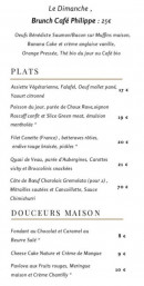 Menu Café Philippe - Les plats et douceurs maison