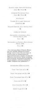 Menu Le Mary Celeste - Les cocktails page 6