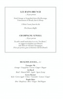Menu Les Bains - Le brunch
