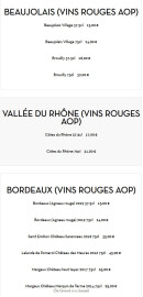 Menu BigBang - Vins rouges