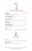 Menu Le 1905 - Les cocktails à emporter et mocktails