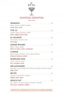 Menu Le 1905 - Les cocktails signatures