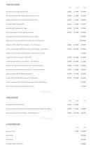 Menu Le Bistrot de la Place - Les vins rouges, vins rosés et champagnes