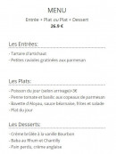 Menu Le flore en l'ile - Les menus