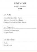 Menu Le flore en l'ile - Kids menu