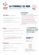 Menu Les Fous de l'Ile - La formule du midi