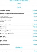 Menu Minimes - L'assiette de fromages et les plats