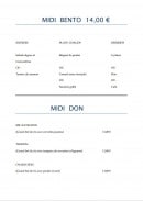 Menu Minori - Les autres menus midi