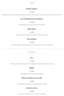 Menu Tavline - Les plats et desserts