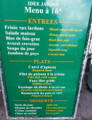 Menu Bertrand's - Les menus