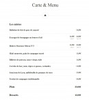 Menu Bistrot 65 - Les entrées, plats et desserts