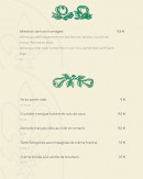 Menu Le Coupe Chou - Les fromages et desserts