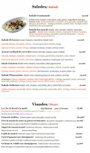 Menu Le marmiton de lutece - Les salades et viandes