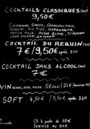 Menu Le Requin Chagrin - Les cocktails, vins et softs
