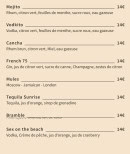 Menu Le Son de la Terre - Les cocktails classiques suite