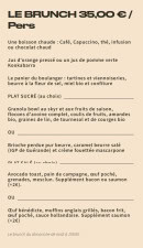 Menu Le Son de la Terre - Brunch