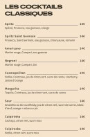 Menu Le Son de la Terre - Les cocktails classiques