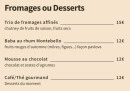 Menu Le Son de la Terre - Les fromages  ou desserts