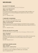 Menu Le Son de la Terre - Les vins rouges