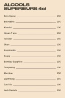 Menu Le Son de la Terre - Les alcools supérieurs