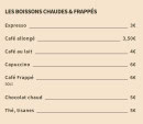 Menu Le Son de la Terre - Les boissons chaudes et frappés