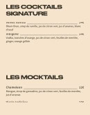 Menu Le Son de la Terre - Les cocktails signature et mocktails